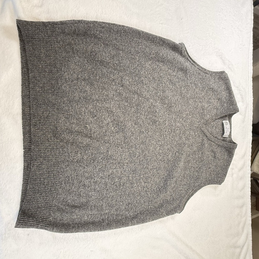 Vintage Irish Wool Sweater Vest Mens XL Gray Crewneck Made Ireland Pure Wool